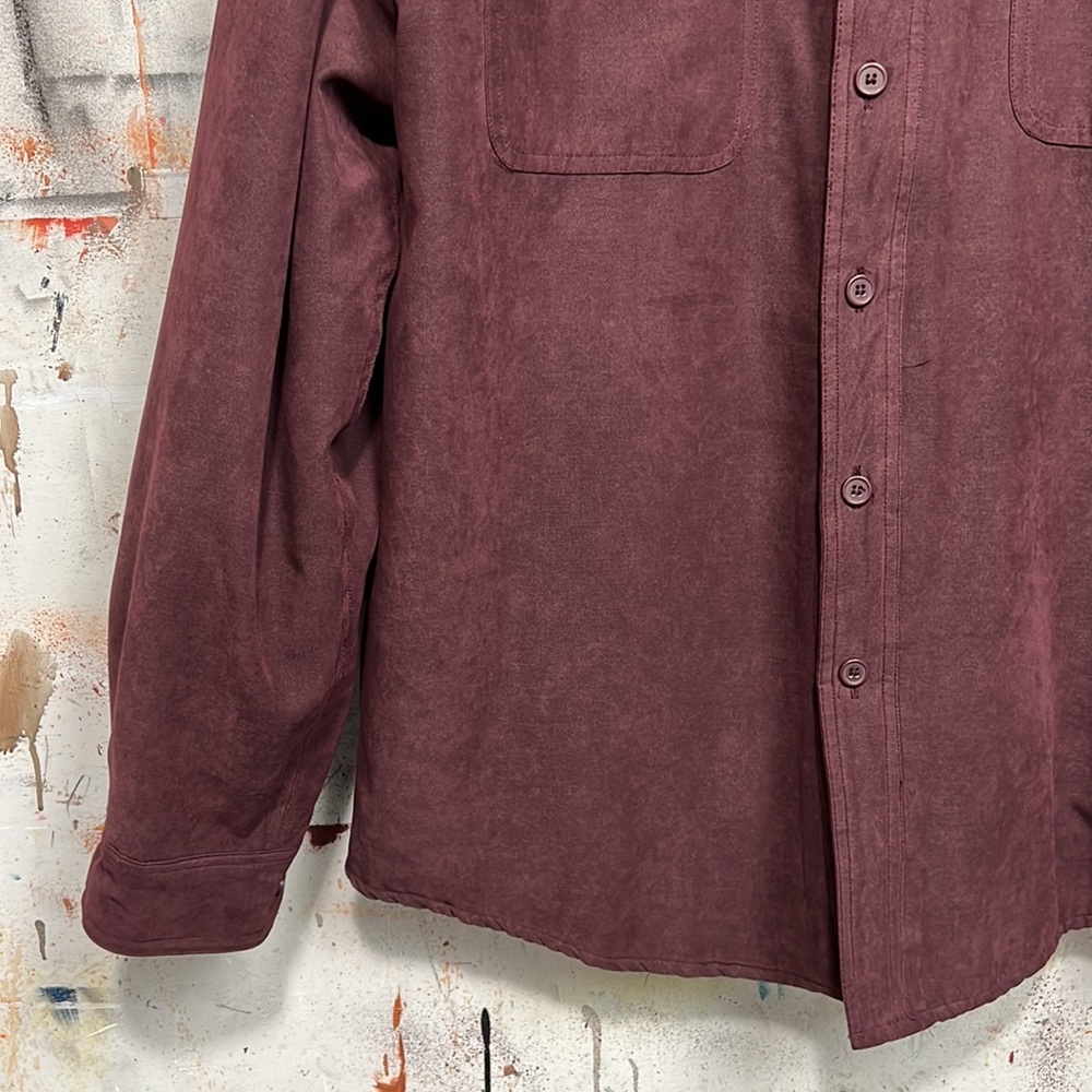 Quilted Maroon Button Down Jacket - image 3